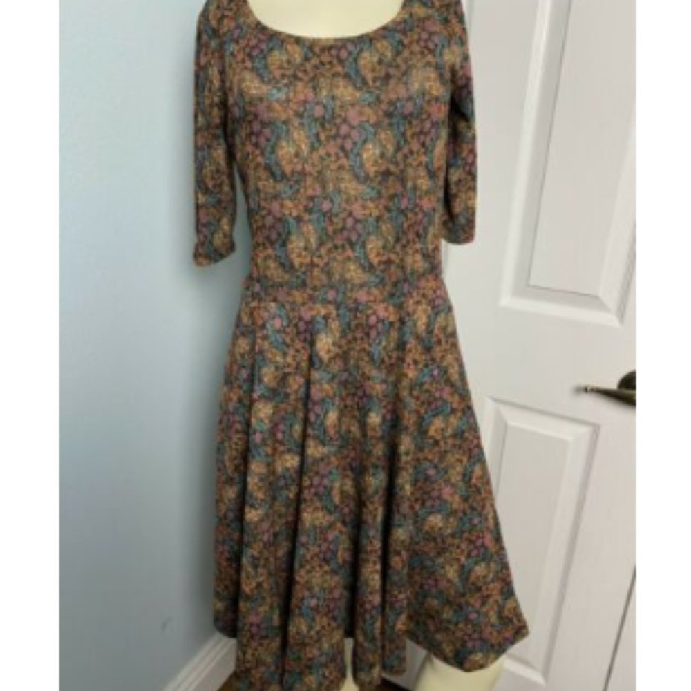 LulaRoe Nicole Dress M Multicolor Paisleys Floral